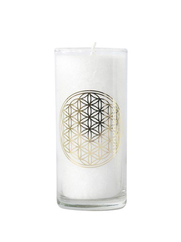 Bougie en Cire végétale Blanche Fleur de vie – Image 4