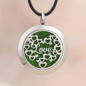 Collier Diffuseur Aromathérapie – Modèle Love
