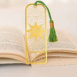Marque-page doré Abondance Étoilée orné d’étoiles scintillantes, symbole de chance, de gratitude et de prospérité, accessoire de lecture zen et spirituel, idée cadeau bien-être et abondance