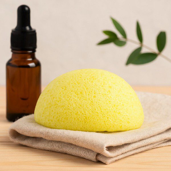 Éponge konjac au citron – Nettoyant doux peaux grasses