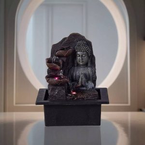 Fontaine Bouddha Zen avec LED Colorée