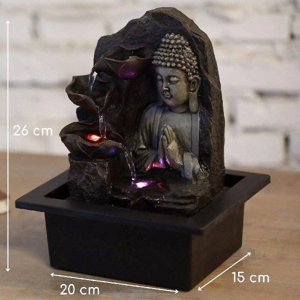Fontaine Bouddha Zen avec LED Colorée – Image 2