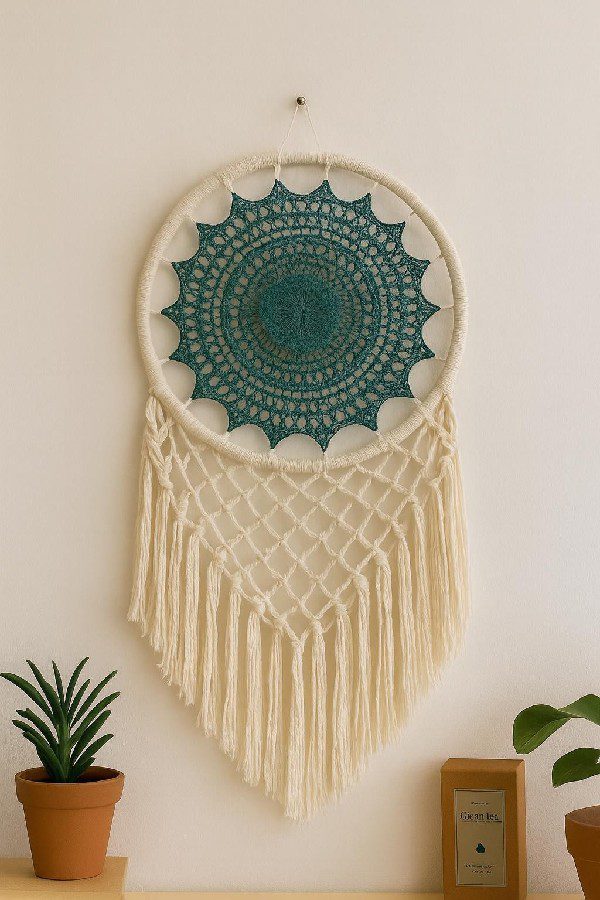 Attrape reve Macramé Vert Sauge