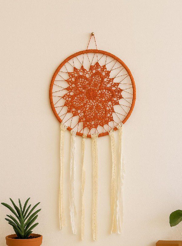 Attrape Reve Macramé Terracotta