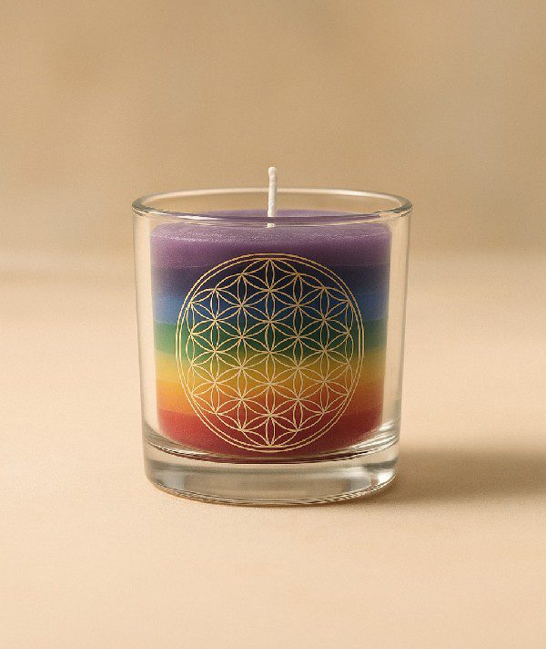 Bougie Chakras 7 Couleurs - Fleur de Vie