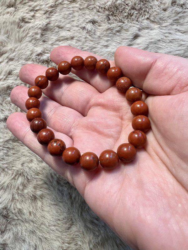 Bracelet Jaspe rouge  Vitalité - Ancrage 8mm