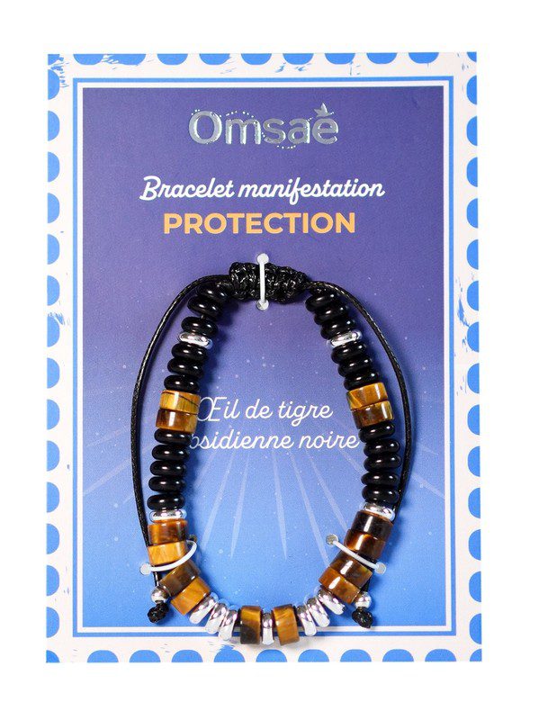 Bracelet Protection il de Tigre  Obsidienne