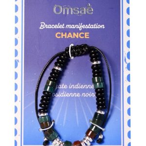 Bracelet Chance Agate Indienne  Obsidienne