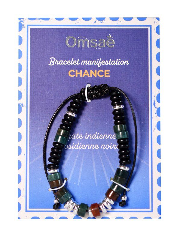 Bracelet Chance Agate Indienne  Obsidienne