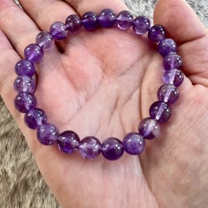Bracelet Améthyste  Sérénité  Elévation spirituelle 8mm