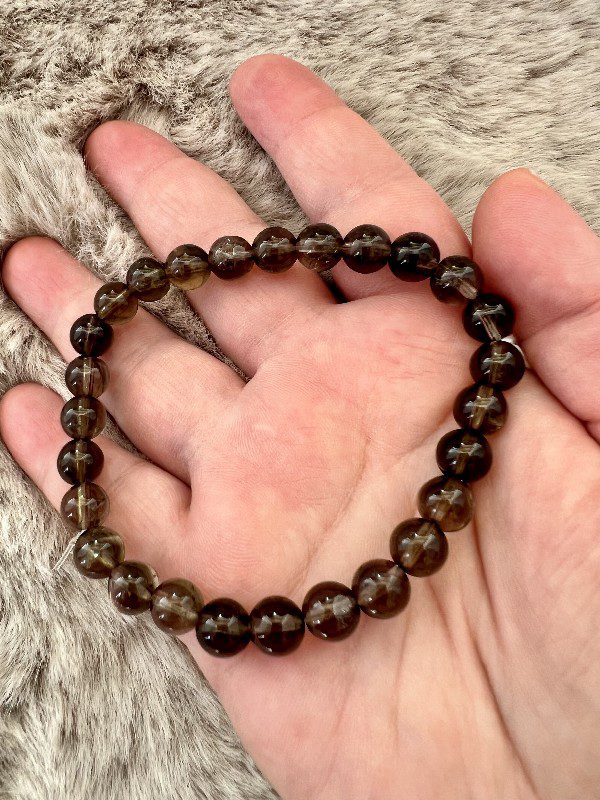 Bracelet Cristal de Roche fumé – Équilibre émotionnel 8mm