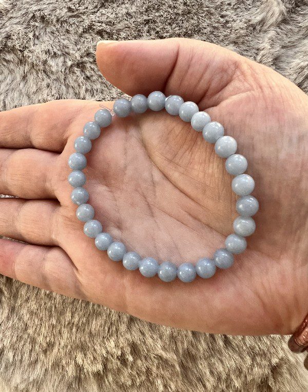 Bracelet Angélite – Confiance & Équilibre émotionnel - 6mm
