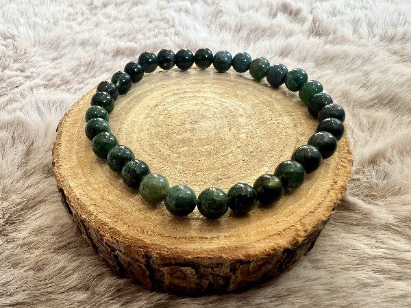Bracelet Agate Mousse Connexion Nature  Renouveau 6mm