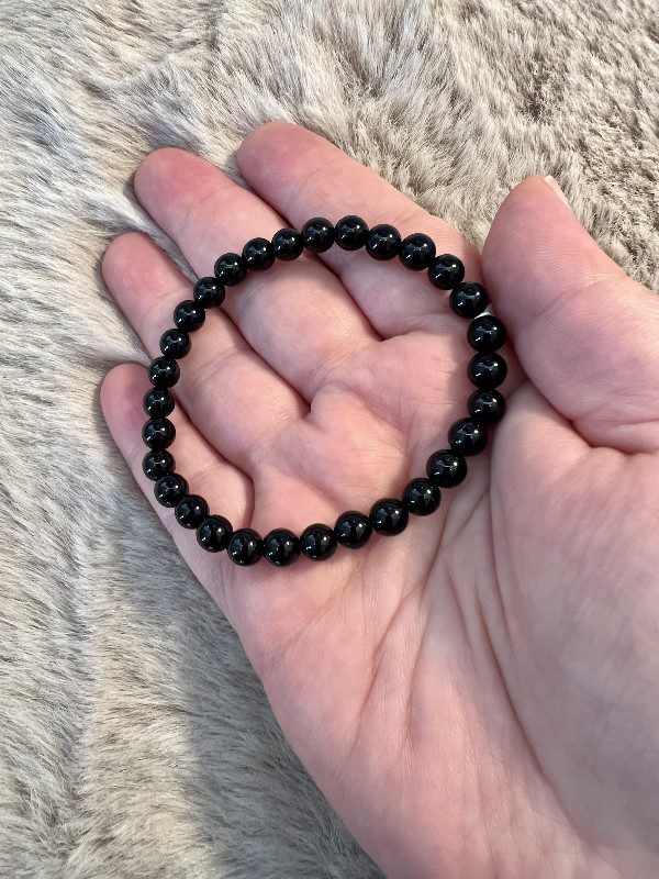 Bracelet Onyx noir  Protection Ancrage et Sérénité 6mm