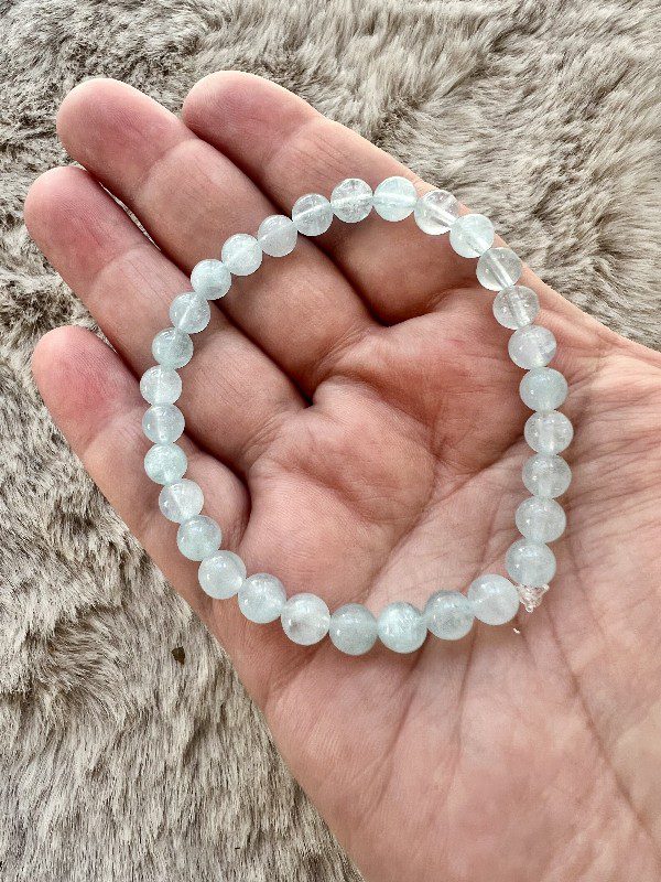 Bracelet Aigue-Marine Apaisement  Communication 6mm
