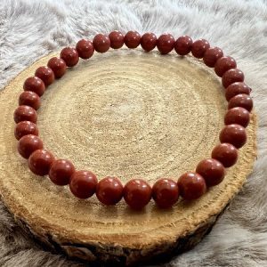 Bracelet Jaspe rouge  Vitalité - Ancrage 6mm