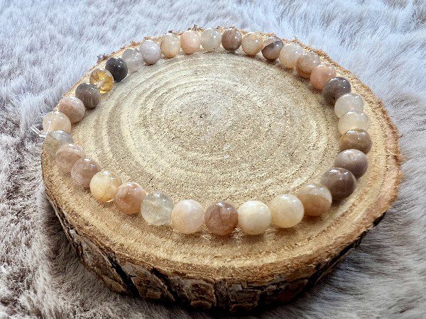 Bracelet Pierre de Lune beige Paix Intérieure 5mm