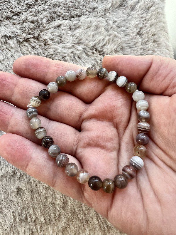 Bracelet Agate Botswana  Sérénité - Optimisme 6mm