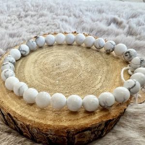Bracelet Howlite Patience - Sang froid 6mm