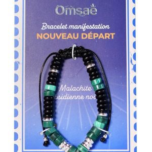 Bracelet Nouveau Départ Malachite  Obsidienne
