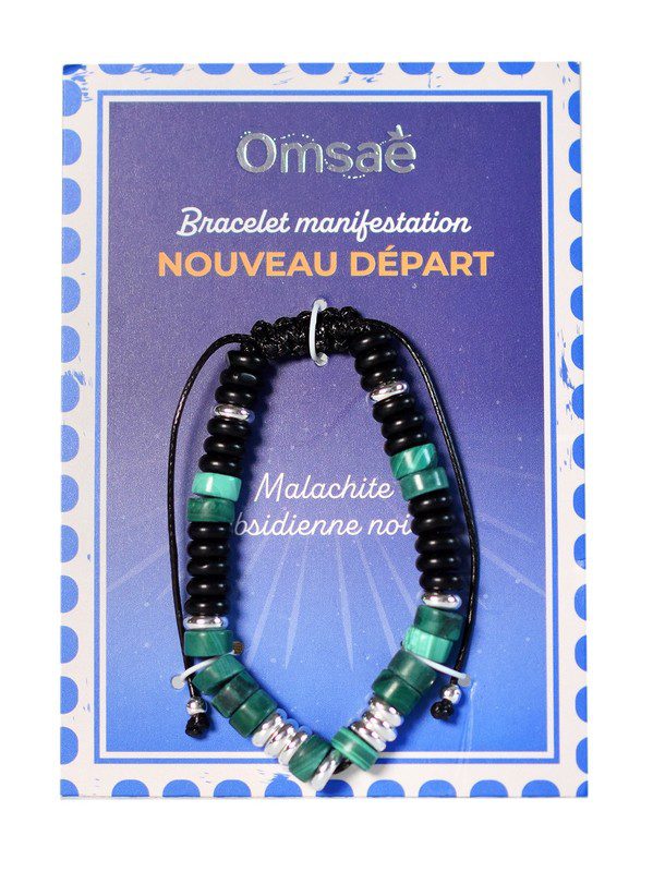 Bracelet Nouveau Départ Malachite  Obsidienne