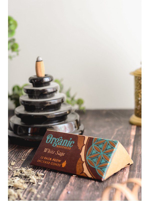Boite Encens en Cone Sauge Blanche Organics 12 pieces