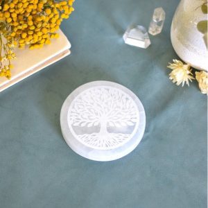 Socle de Rechargement en Sélénite Arbre de Vie