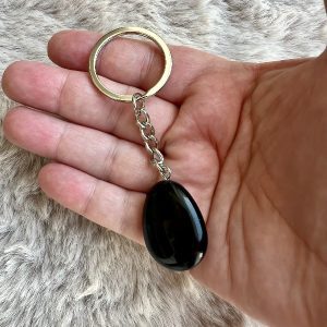 Porte clé Obsidienne Noire Protection et Ancrage Puissant