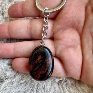 Porte clé Obsidienne Acajou – Protection et ancrage