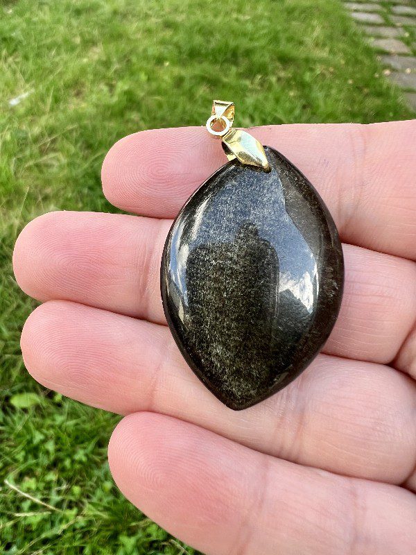 Pendentif Obsidienne Dorée Protection - Guidance intérieure
