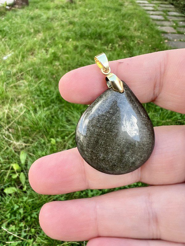 Pendentif Obsidienne Dorée Protection - Guidance intérieure