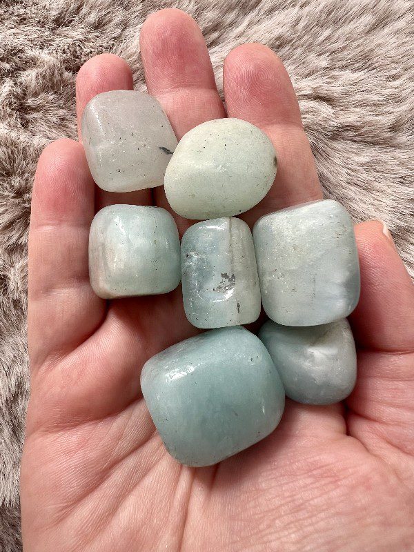 Pierre Roulée Aigue Marine Apaisement  Communication 12-20gr