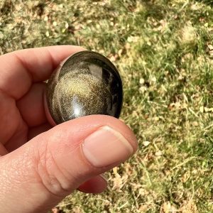 Galet Pierre Naturelle Obsidienne Dorée