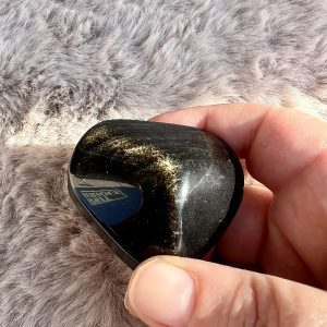 Galet Pierre Naturelle Obsidienne Dorée