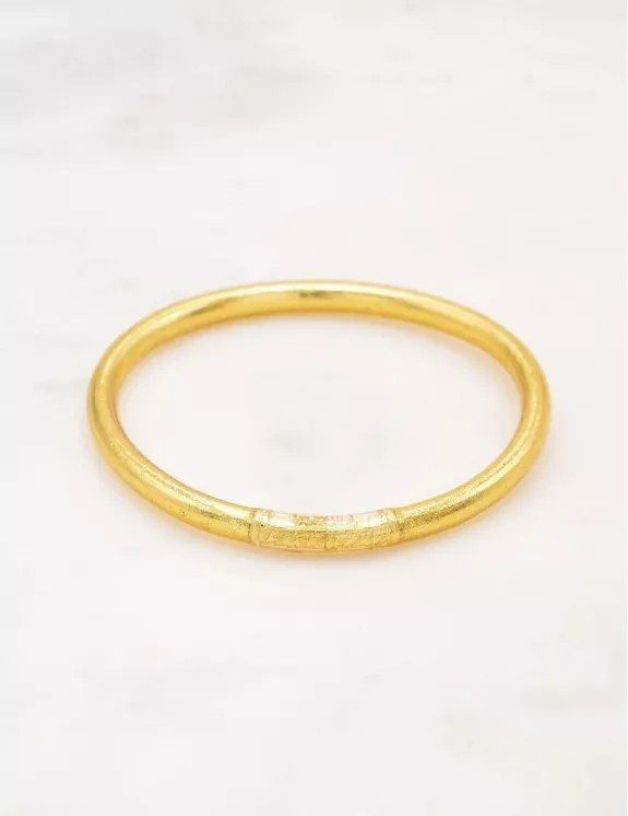 Jonc Bouddhiste Doré épais avec Mantra Porte-Bonheur – Image 2