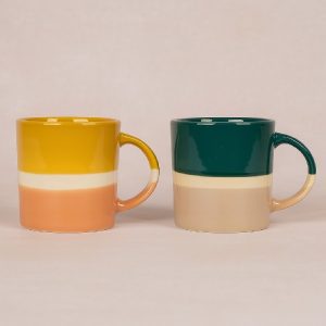 Set 2 Mugs Cabourg – Céramique colorée 40cl