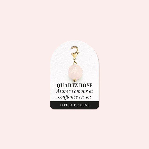 Charms Quartz Rose  Amour  Apaisement