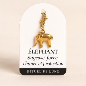 Charm’s Éléphant Doré – Sagesse, Chance & Protection